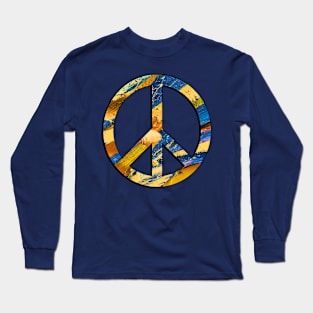 Peace Sign Paint Splatter Graphic Design Long Sleeve T-Shirt